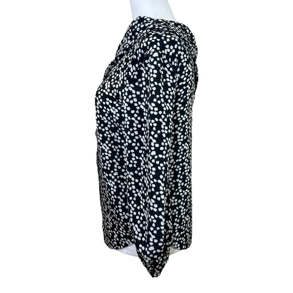 SALONI - NWT Women’s ‘Ness’ Silk Off-Shoulder Top in Mono Knots, Black Size 0 US - Picture 8 of 15